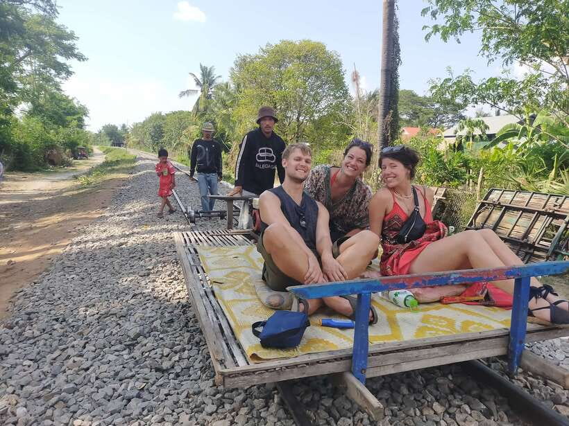 A Day TukTuk Handicrafts Bambootrain Killing&BatCaves,Sunset - Battambang town, Ta Dambong Kranhoung, and local history