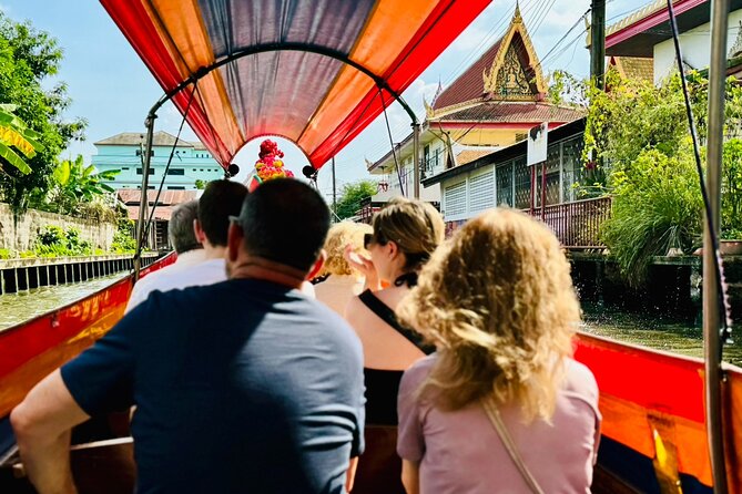 Bangkok 3-in-1 Tour: Longtail Boat,TukTuk & Street Food Adventure - An hour on Bangkokyai Canal toward the Big Buddha