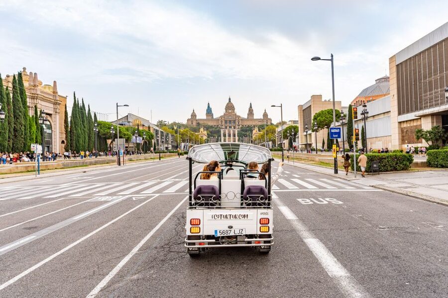 Barcelona: Private City Tour by Eco Tuk Tuk - Sagrada Familia from the street