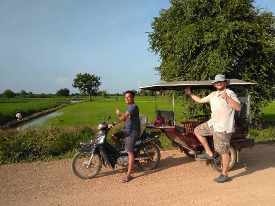 Battambang family tuktuk tour BambooTrain/Wat Banan/Bat cave - Starting beside the Sanker River at 9:00 AM
