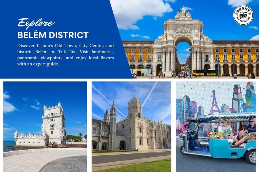 Belem Tower Tuk Tuk Tour Lisbon Old Town, City Center, Belém - Rossio, Santa Justa, and the city center