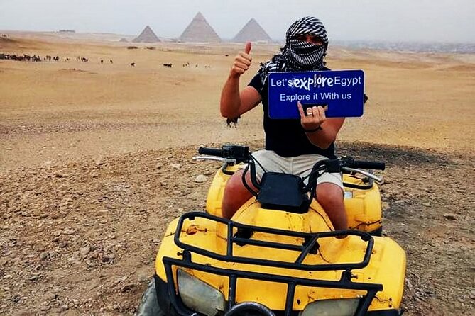 Best adventure around Giza Pyramids ,2hrs Camel Ride, Quad Bike and Tuk Tuk tour - One hour on a quad bike
