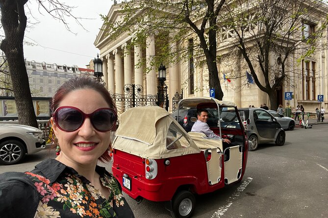 Bucharest Tuk Tuk city tour - The Romanian Athenaeum is the grand architectural pause