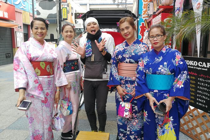 Exiting Rickshaw ride and Kimono experience - The 20-minute rickshaw ride through Shinsekai