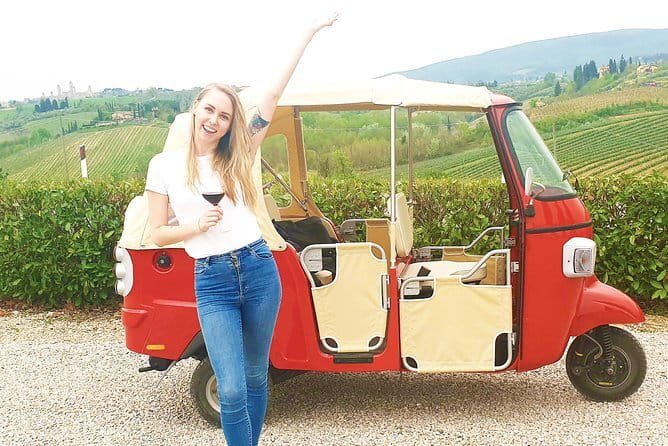 From Florence:Tuscany Tuk Tuk with Lunch, Wine & San Gimignano - Returning to Florence by shared van