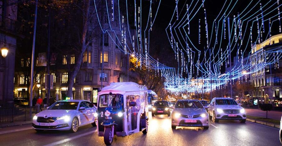 Madrid: Private Christmas Lights Tour by Eco Tuk-Tuk - Salamanca’s Calle de Velázquez and Calle de Goya