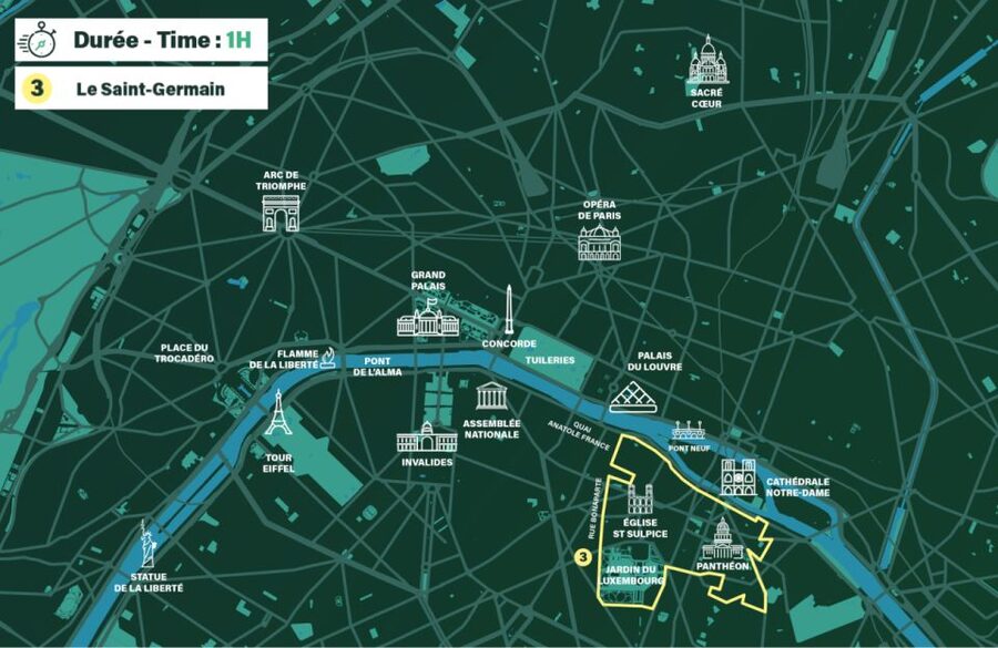 Paris : Private guided tour Rickshaw bike - Saint-Germain - Luxembourg Gardens and Saint-Sulpice