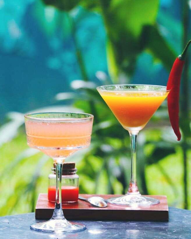 Phnom Penh's Ultimate Street Food Tour by Tuk Tuk - Bassac Lane: a cocktail in a garden bar