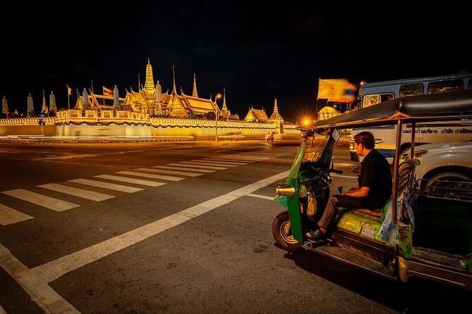 Private Tour : Bangkok Night Private Tuk Tuk Tour and Street food - The Grand Palace is a glowing backdrop