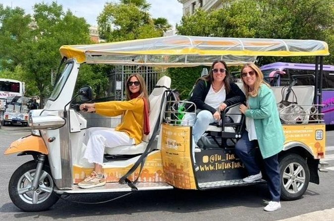 Privately Guided Panoramic Tour in Yellow Tuk Tuk from Madrid - Retiro, San Jerónimo, and Puerta de Alcalá