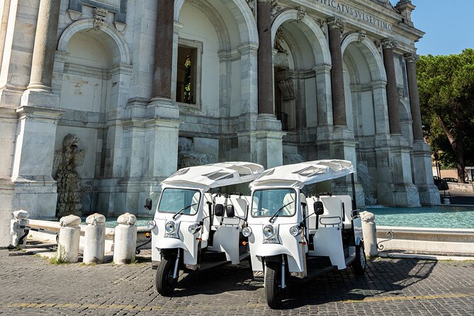 Rome 2h Tuk-tuk Tour with Prosecco & Hidden Gems - Pyramid of Cestius and the Aventine approach