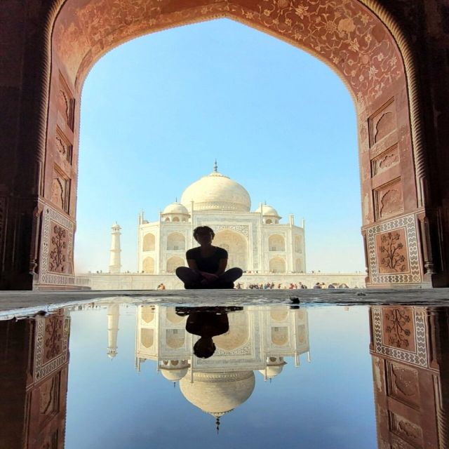 Sunrise Taj Mahal, Agra Fort & Mehtab Bagh Tour by Tuk Tuk - Mehtab Bagh and the Taj Mahal across the river