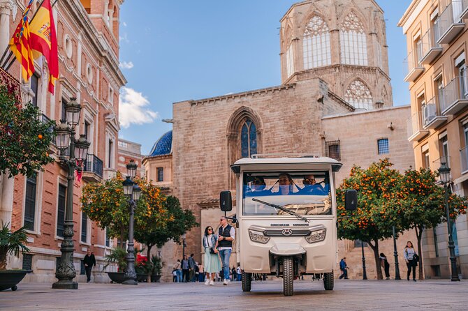 Valencia by Tuk Tuk i: Private tour 1 or 2 hours explore the city - Crossing the flower-decorated bridge